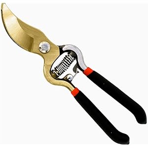 Garden GURU Indestructible Titanium Garden Clippers – Professional Bypass Hand Pruner Pruning Shear with Comfort Grip Handles for Gardening, Trimming, and Yard Work – Hardened Steel & Titanium Blade