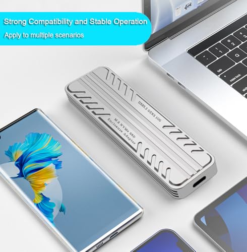 Carcasa externa para SSD M.2 NVMe aluminio plata miniatura 4