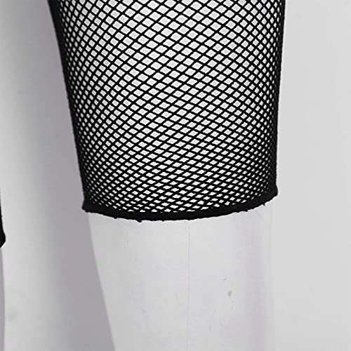 Image of Women's Fishnet High Waist Tights See Through Knee Length Legging Club Rave Dance Half Pants