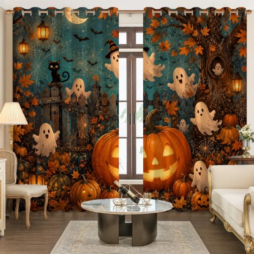 Rideaux occultants Halloween pour chambre à coucher cocooning