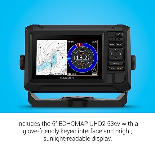 Image of Garmin ECHOMAP UHD2 53cv Ice Fishing Bundle with Garmin Navionics+ Maps for U.S. Inland