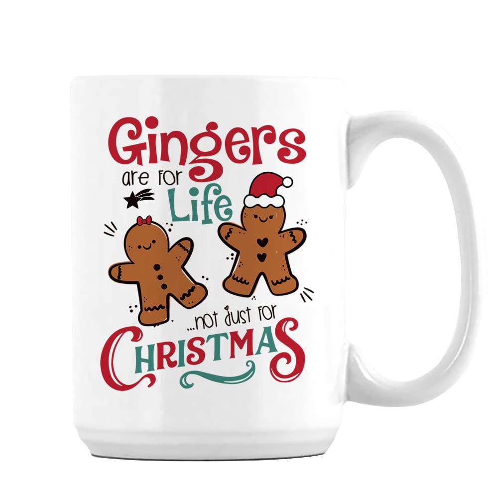 Getagift Gingers are for Life Not Just for Christmas Unique Ceramic 15oz Coffee Mug. (White)