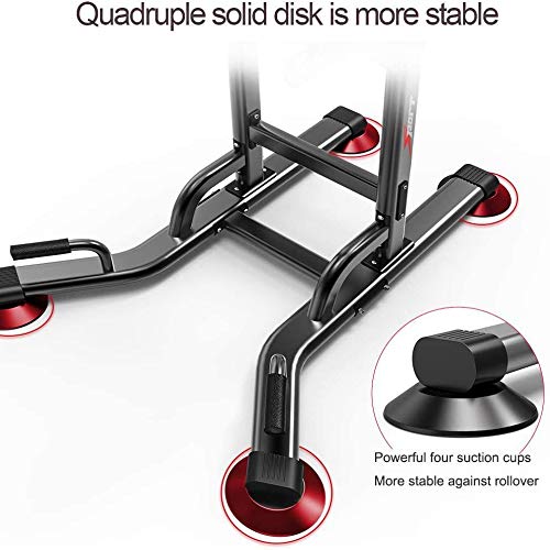 Power Tower Dip Station Workout Pull Up Bar with Weight Bench Adjustable Strength Training Barbell Lifting Stool Multifunction Home Gym Fitness Equipment 441Lbs Fast US 7-10days Delivery (441lbs)