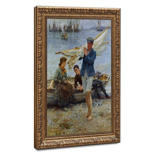 Impression sur toile maritime Henry Scott Tuke, cadre à suspendre pour décorer un grand bureau