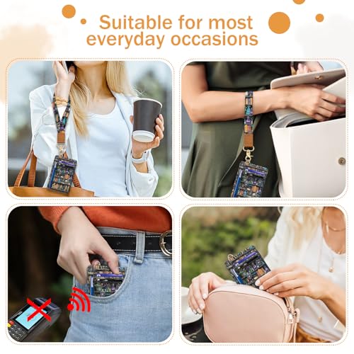 Image of Yonlevres Goth Book Credit Card Holder Wristlet Wallet Women RFID Small | Front Pocket, Handy, RFID Blocking, Woman Girls Ladies Gifts, D-ring for Keychain,Thin Mini Card Case, ID Window, PU Leather