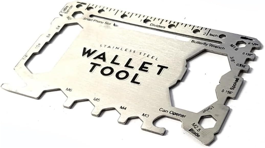 LND Gifts Wallet Multi Tool Credit Card Wallet Tool Stainless Steel