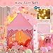 Wilwolfer Kid Tent with Mat, Star Lights - Kids Play Tents for Toddlers Kids Tents Indoor Playhouse - Princess Tent for Girls Toy House Gift (Pink with Cloth)