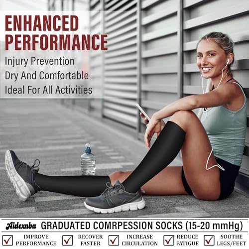 Image of 3 Pairs Compression Socks for Women and Men 15-20mmHg-Circulation Support Socks- Best for Medical,Running,Athletic