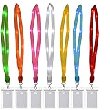 LED Light Up Cruise Lanyard Keychain ID Card Badge Key Holder 3 Flashing Modes, Long-Lasting, Quick Flashing, Slow Flashing for Students Office Worker [7 Pack, Colorful]