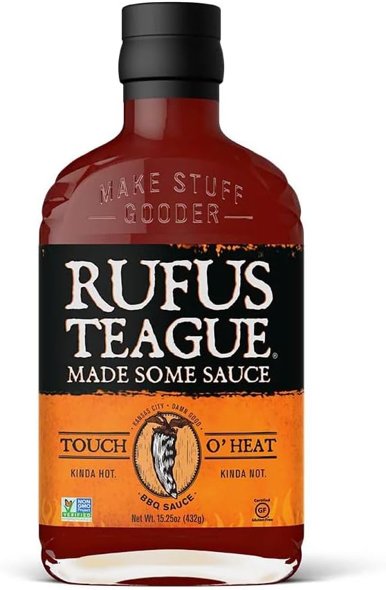 Touch O’ Heat BBQ Sauce 432g – Sweet & Spicy BBQSauce with Smoke – For Burgers, Ribs & BBQ – Gift for Men, BBQ-Sauce Set