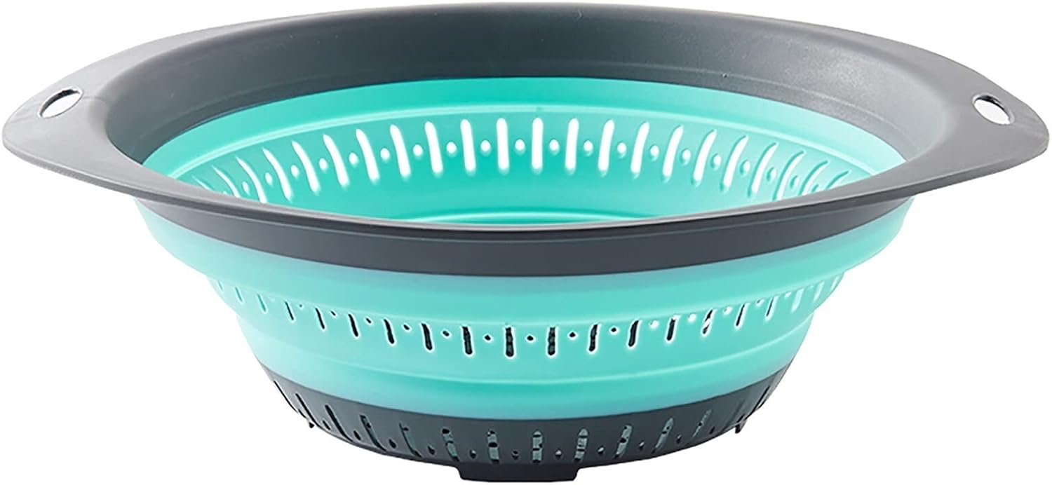 Draining Rack Drain Basket Vegatable Basket Collapsible Colander Strainer with Plastic Handles Foldable Storage Basket Kitchen Gadgets Drainage Rack(A,Medium)