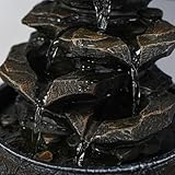 Zen'Light - Zimmerbrunnen Little Rock - Naturwasserfall mit Steineffekt und farbigem LED-Licht - Zen Tischdekoration Ideal für Meditation und Entspannung - Feng-Shui-Objekt Glück - H 23cm