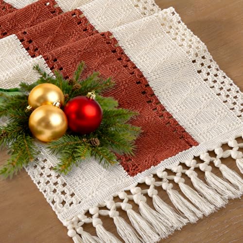Socomi Boho Table Runner Valentine's Day Farmhouse...
