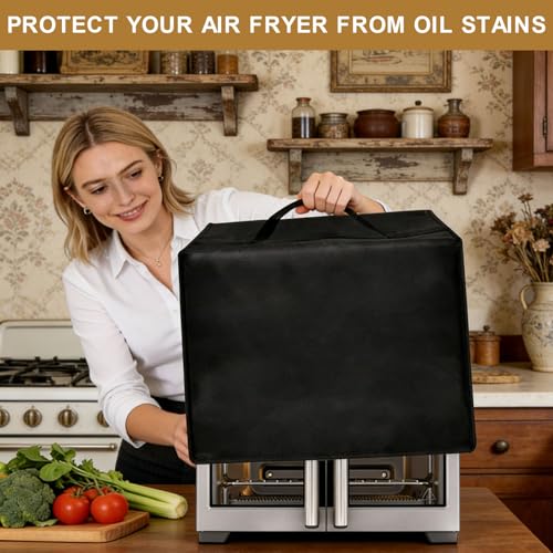 Image of Air Fryer Cover Dust Cover for Ninja FO101 French Door Premier Air Fryer Convection Oven Toaster,16.93 inch*14.57 inch*12.99 inch Heat-Resistant Waterproof Dust-proof Kitchen Appliance Covers