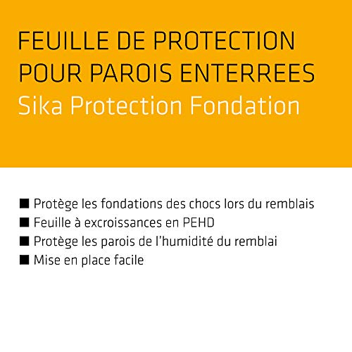 Sika Protection Fondation, Feuille de protection pour parois enterrées, Rouleau de 30m x 1m, Marron