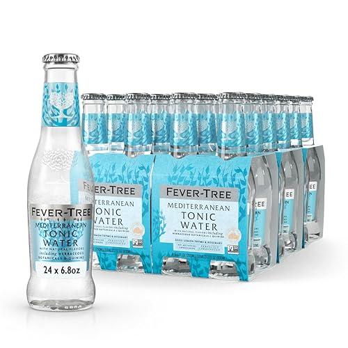 Image of Fever-Tree Mediterranean Tonic Water - Premium Mixer for Cocktails and Mocktails, 6.8 fl oz Bottles, Pack of 24 - Naturally Sourced, Non-GMO