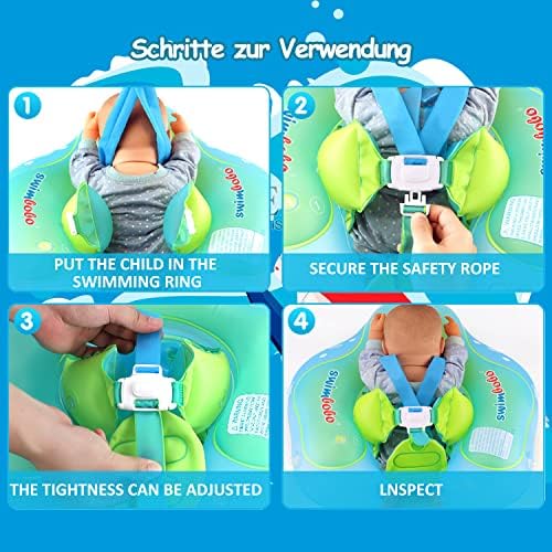 SHENGMEI Baby Swimming Float with Canopy, Baby Swim Float for Age of 3-36 Months, Inflatable Baby Swimming Ring Inflatable Pool Float with Pump & Repair Subsidy