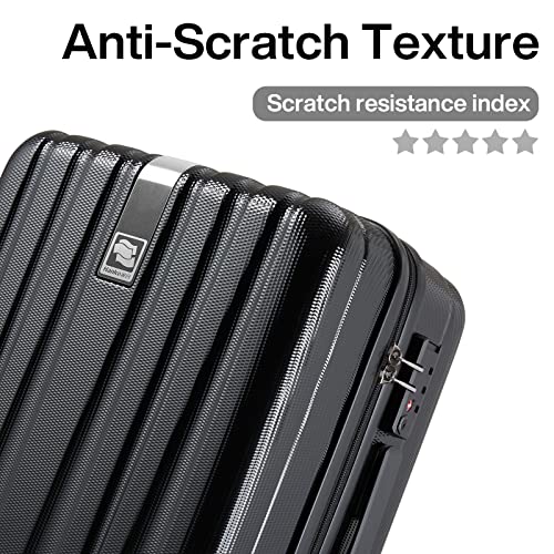 Hanke 14 Inch Underseat Carry On Luggage With Wheels, Lightweight Mini Suitcase For Weekender, Pc Hardside Small Carry On Bag With Tsa Lock,Travel Suit Case Women Men（Jet Black） #TOP6