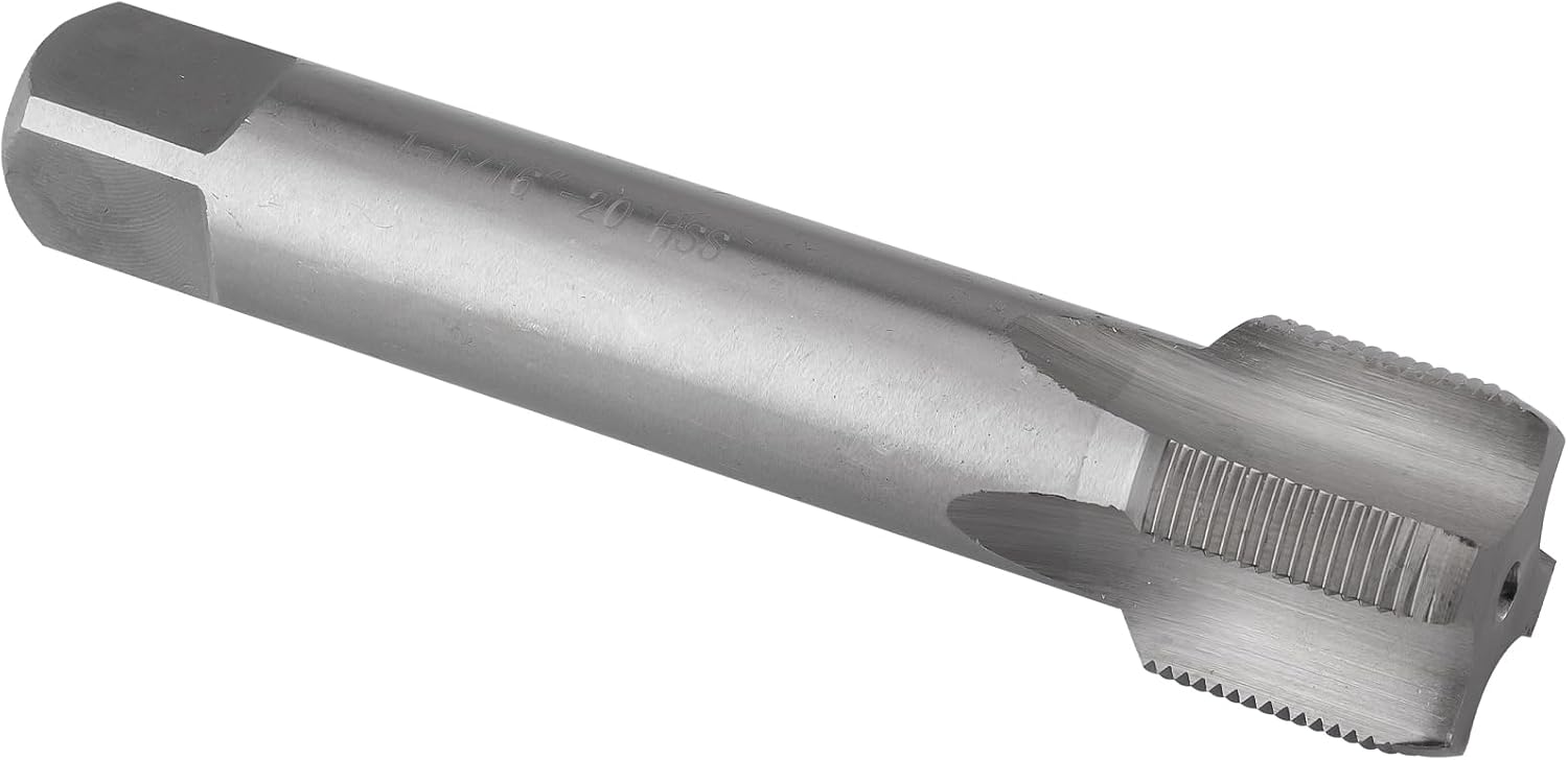 Burkit 1-1/16"-20 UN Thread Tap Right Hand, HSS 1-1/16 x 20 UN Straight Fluted Machine Tap
