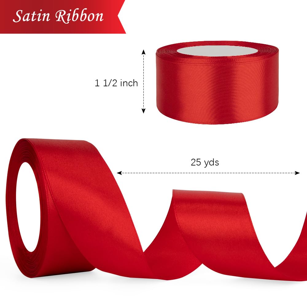 Amazon.com: Red Valentines Ribbon for Flower Bouquet Red Satin