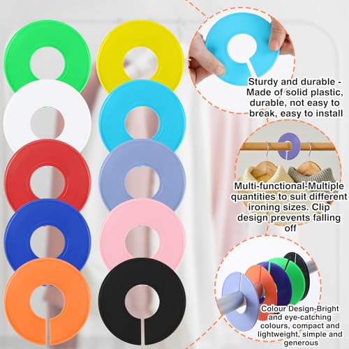 Giantree 10 Stück Kleidung Größe Teiler, Schrankregal Teiler Aufhänger Größentrenner Baby Kleiderbügel Teiler Größenreiter für Garderoben Größenfinder für nach Alter Größe