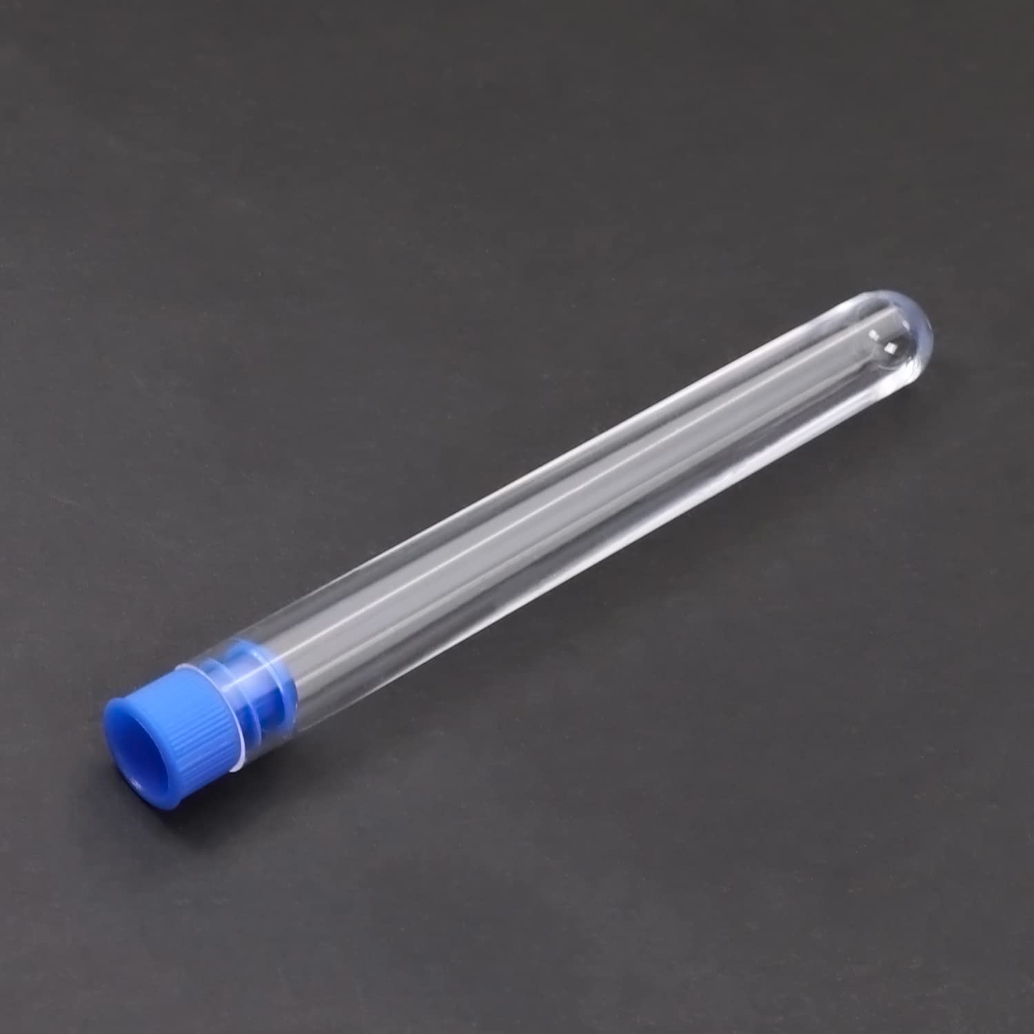 Bettomshin 300Pcs Plastic Test Tubes with Blue Cap, Mini Test Tube, 12x100mm, Storage Container for Beads Yeast Specimen Sample Laboratory