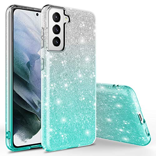 Coque Samsung S22 fine de protection rigide coloris argenté et bleu sarcelle