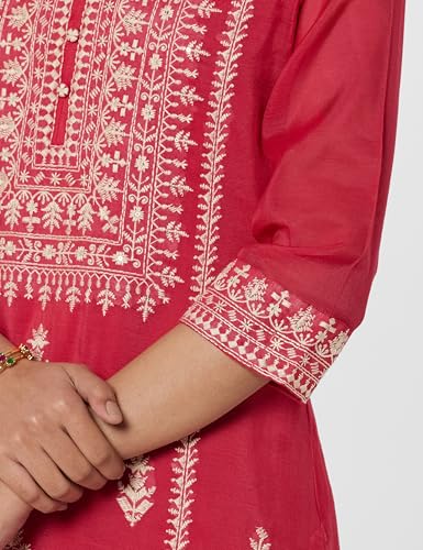 Image of BIBA Women Polyester Straight Fit Yarndyed Kurta