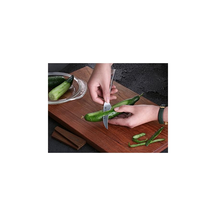 Cangshan TN1 Series 1021707 Swedish 14C28N Steel Forged 2.75-Inch Peeling Knife and Wood Sheath Set