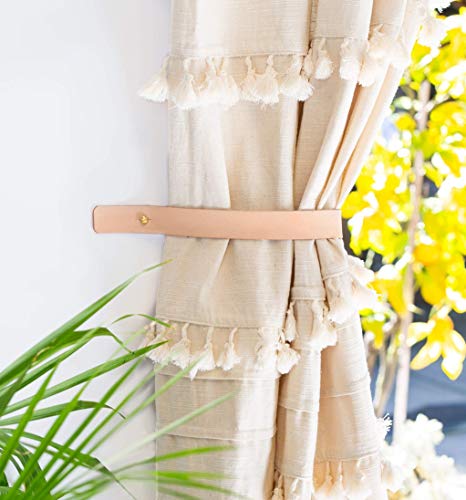 Keyaiira - Leather Curtain Tieback, Modern Window Treatments, Rustic Decor, Boho Decor, Living Room, Curtain Loop, Minimalist Curtain Hold Back, Modern Window Treatments, Tie Back, Farmhouse Decor #TOP10