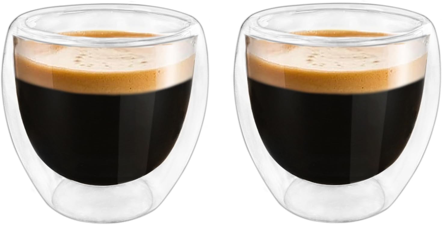 Pouring Espresso Cups Set of 4 Glass Espresso Cups Shot Glass with Spout 2.7 OZ