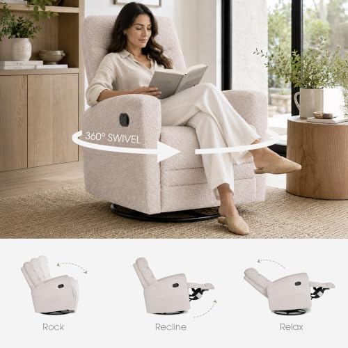 Image of Dream On Me Chatham Deluxe Nursery Glider Recliner, Amazon Exclusive, Ballet Pink