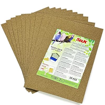 S&X Sand Sheets for Bird Cages,10PCS/PACK - 43cm x 28cm