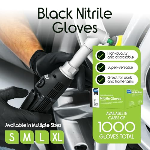 Image of Inspire Black Nitrile Disposable Gloves | 4.5 Nitrile Disposable Safety Medical Cooking Cleaning Gloves