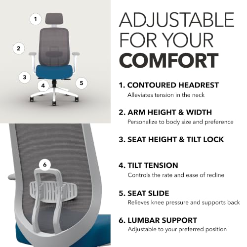 Image of HON Altern Ergonomic Office Chair, Office Desk Computer Chair, Peacock