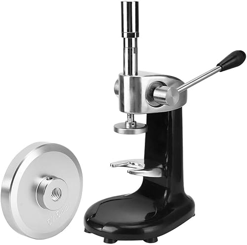 Fdit Manipulación de café manual de acero inoxidable Tamper dinamométrico de café negro con base de apisonamiento para cafetería hogar