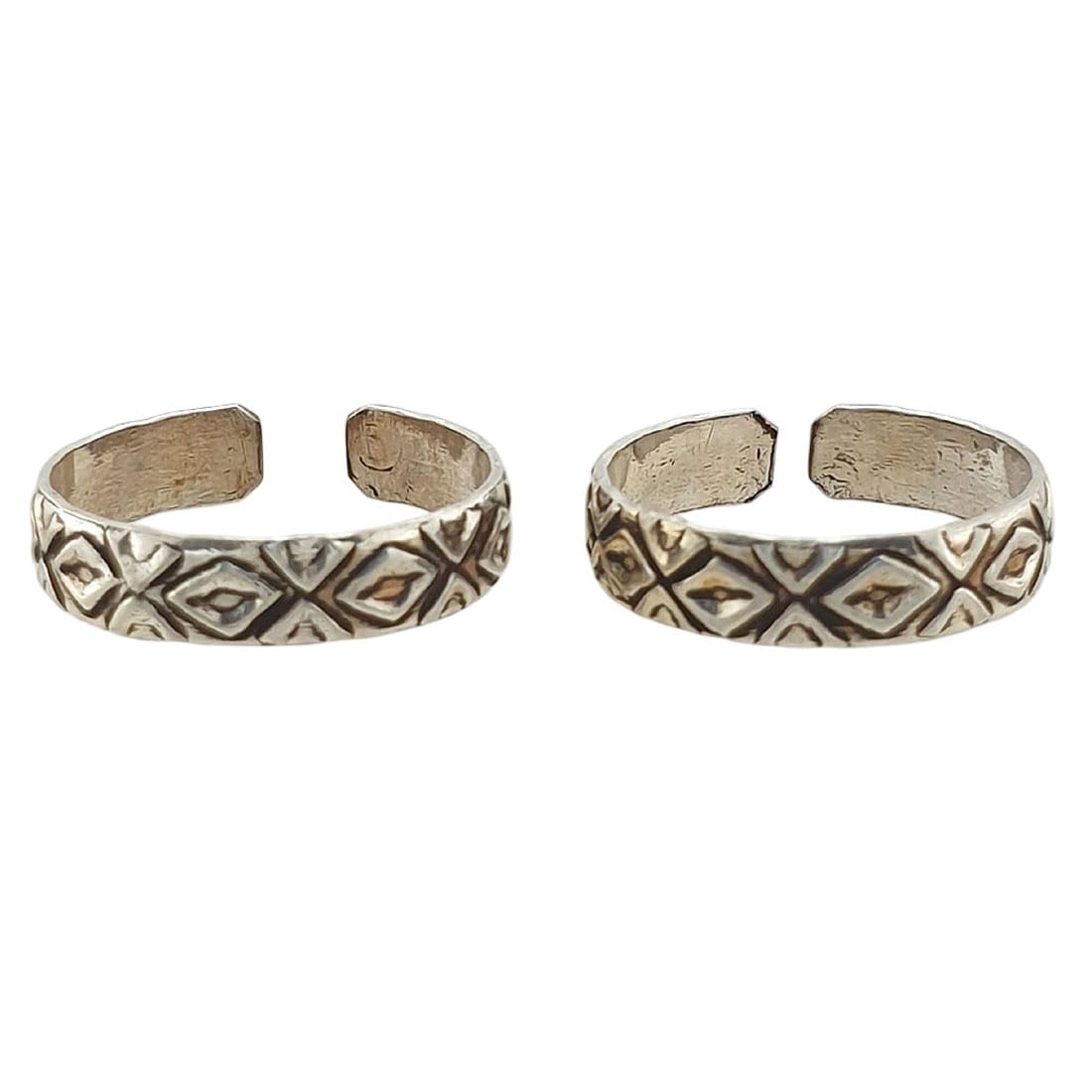 sahiba gems 925 Sterling Silver Light Weight Toe Rings (Chandi Bichhiya) For Women ~ 2 Pieces (Band Style)-picture-22