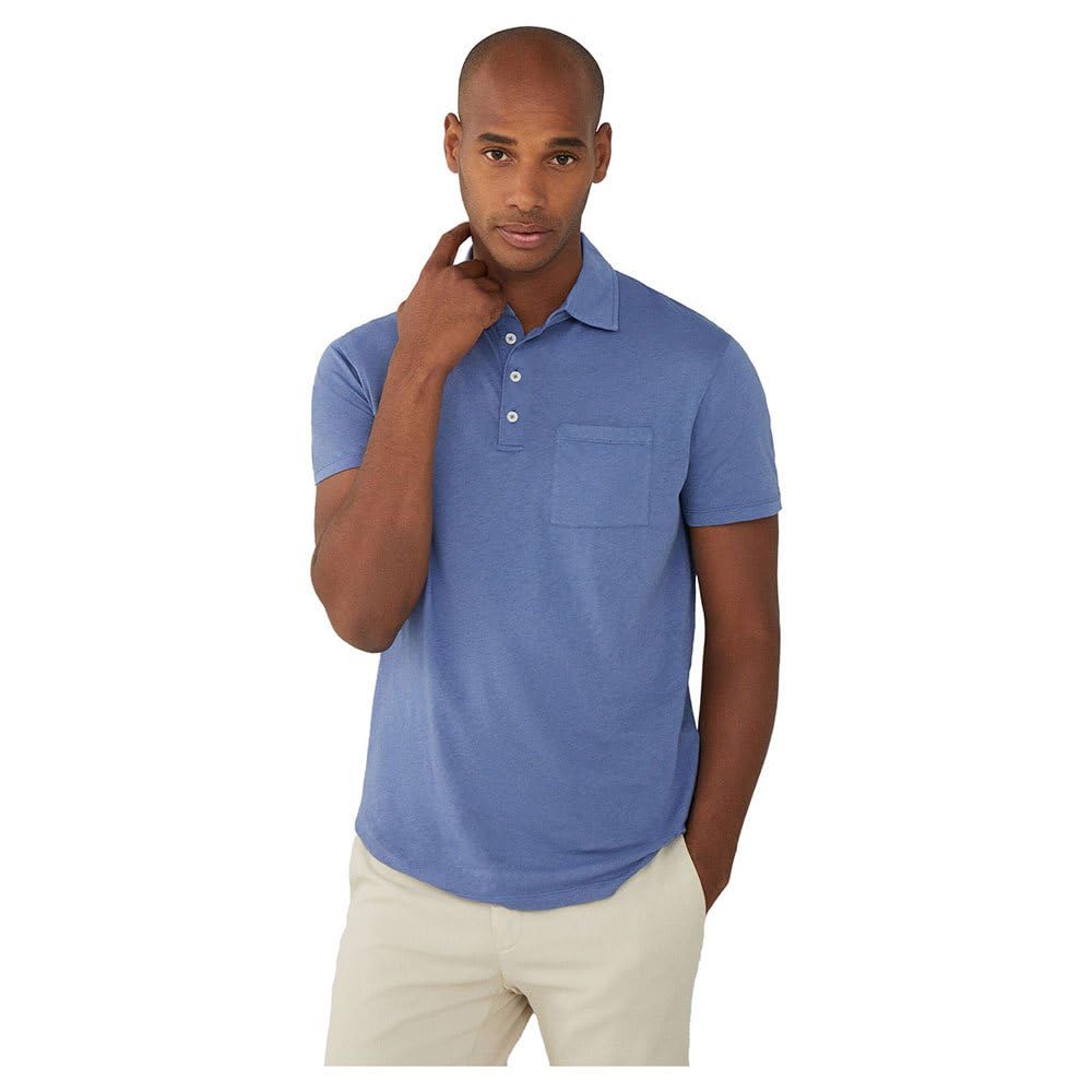 Hackett London Men's Hs Lt Wt Hybrid Fz Polo, Blue (Avio), L