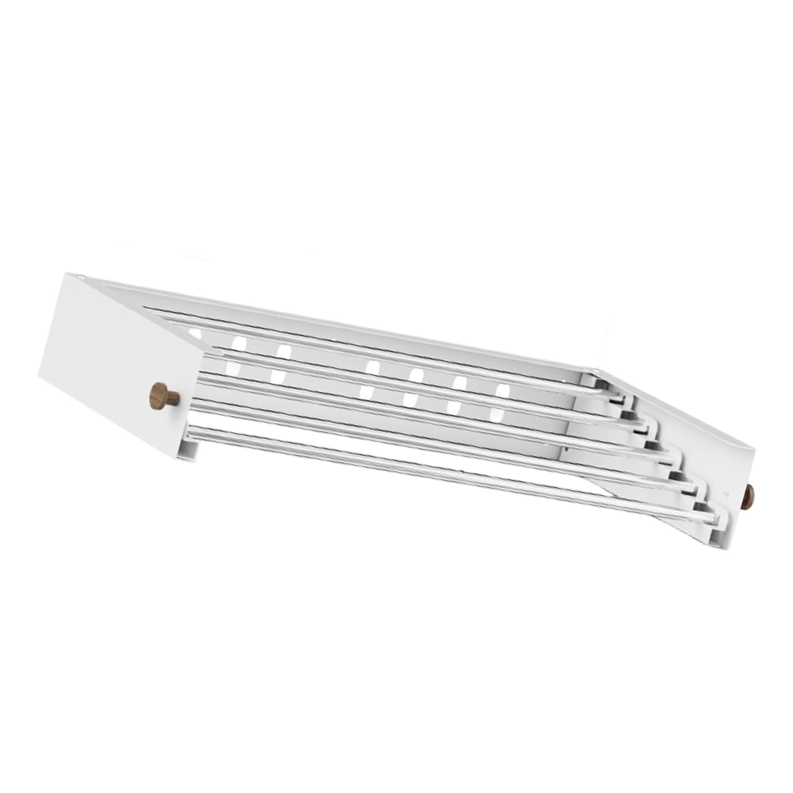 Hsioluted Space Efficient Foldable Garment Drying Unit in Smooth White Finish Suitable for Balcony or Laundry Room Compact Laundry Hanger