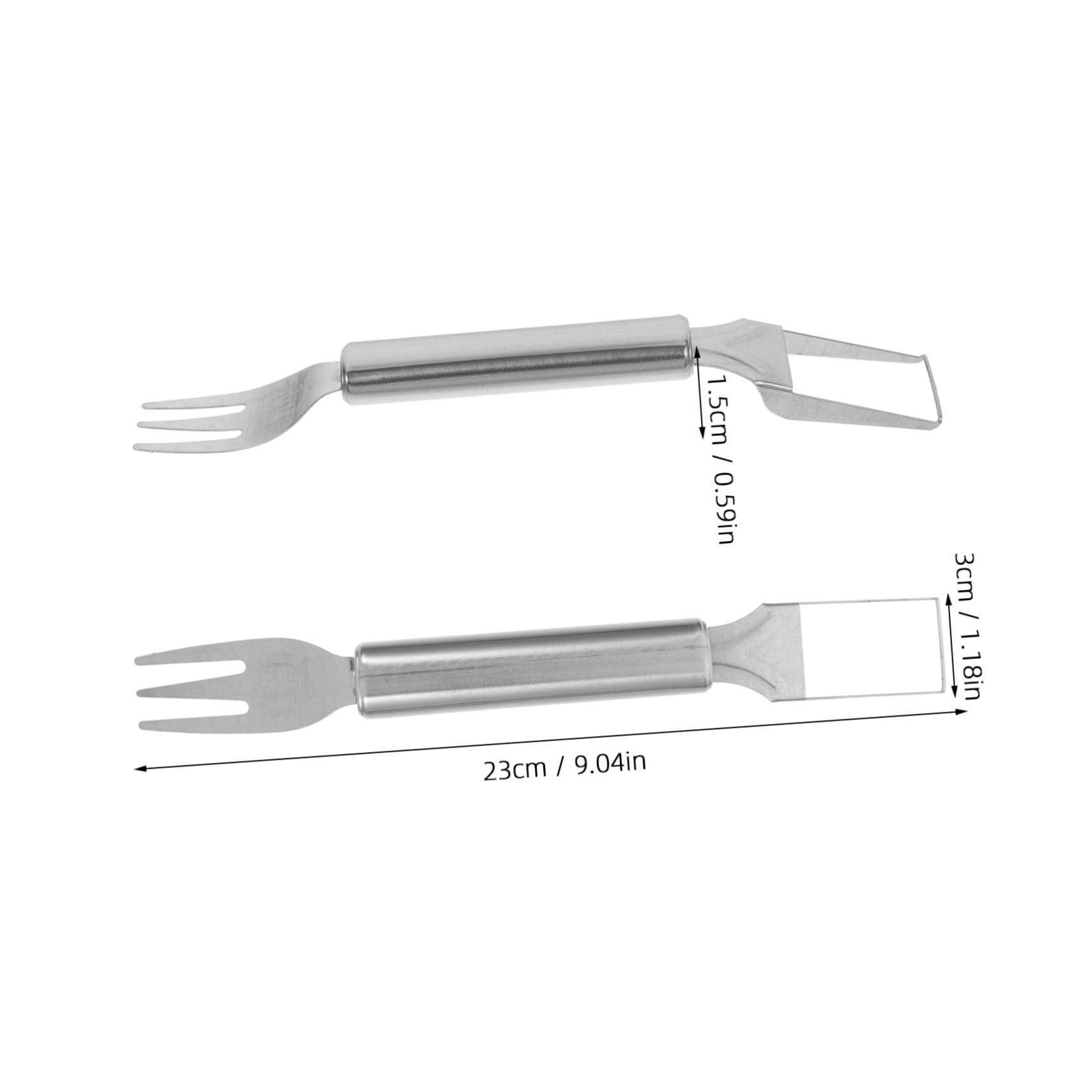 SOLUSTRE Elegant Watermelon Fork Slicer Tool 2-headed Fruit Cutter for Summer Fruits