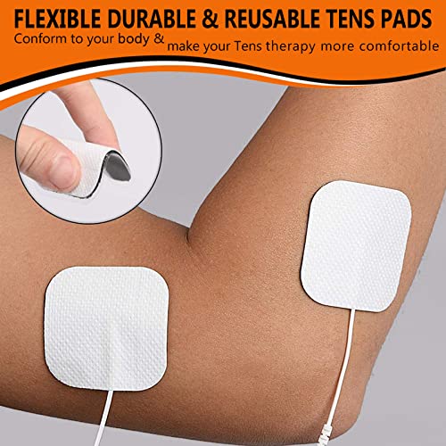 24Pcs Tens Unit Replacement Pads 2X2, Latex Free Electrodes Compatible With Tens Machine Use 2Mm Pin Connector Lead Wires Such As Auvon Tens, Tens 7000, Etekcity, Nicwell Care Tens #TOP3