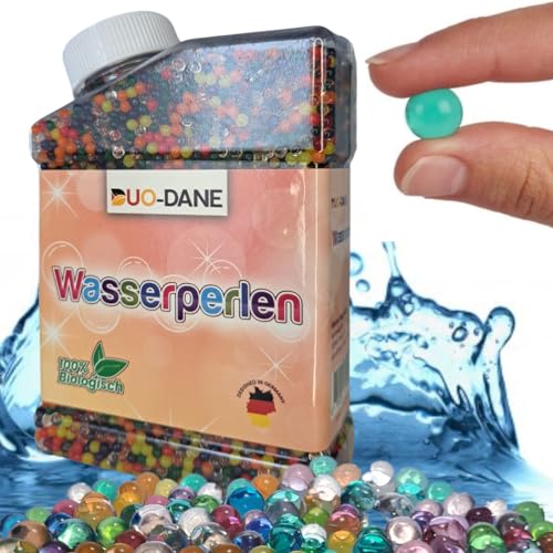 DUO-DANE - Wasserperlen - Aquaperlen dekorativ und wiedervendbar 50.000 Perlen - Gepr&uuml;fte Qualit&auml;t - Bunte Gelperlen f&uuml;r Pflanzen und Dekoration - Langanhaltende Hydrogel-Perlen