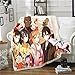 Xlyasky 3D Impreso de Dibujos Animados Anime Personajes de Espada Arte en línea, Sao/Y □ KI Asuna/Yuuki Asuna Manta Suave Peluche Flannel Edredón Microfibra Tiro Manta Sherpa Fleece Manta Lanzar M