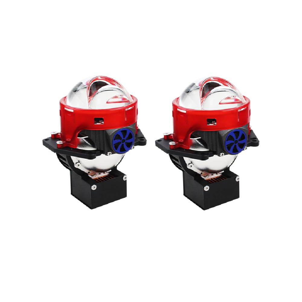 Générique 2 Projecteurs Bi-LED Effet Laser 12V 55W/78W 3 Pouces 8000lm Conversion de Phares Feux de Route Feux de Croisement Lentilles de Projecteur
