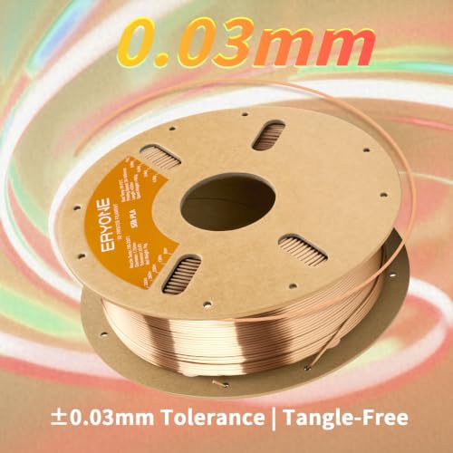 Image of ERYONE Silk PLA Filament for 3D Printer 1.75mm + /- 0.03mm, Shiny Filament 1kg (2.1lbs) /Spool, Desert Titanium