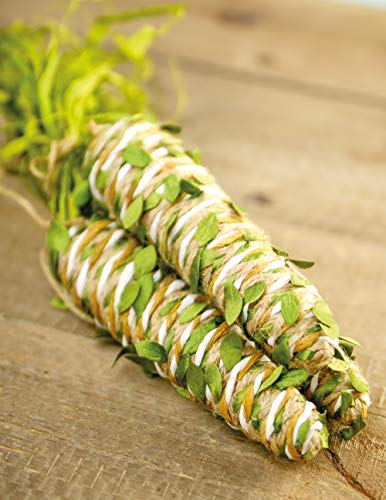 Cesta Oval com Alca com 1 Unidade, Marrom/Verde, Cromus