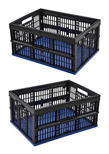 Klappbox Einkaufskorb Aufbewahrungsbox Transportbox faltbar 32 Liter 22 KG belastbar 2 Stück Set Cover