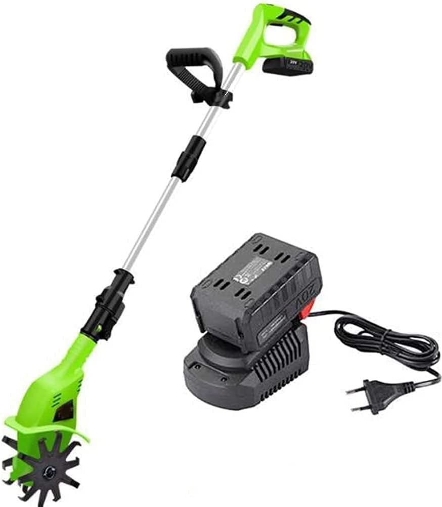 Motoazada rotativa a batería Motoazada eléctrica con Mango ajustableMotocultor portátil para huertos de jardín