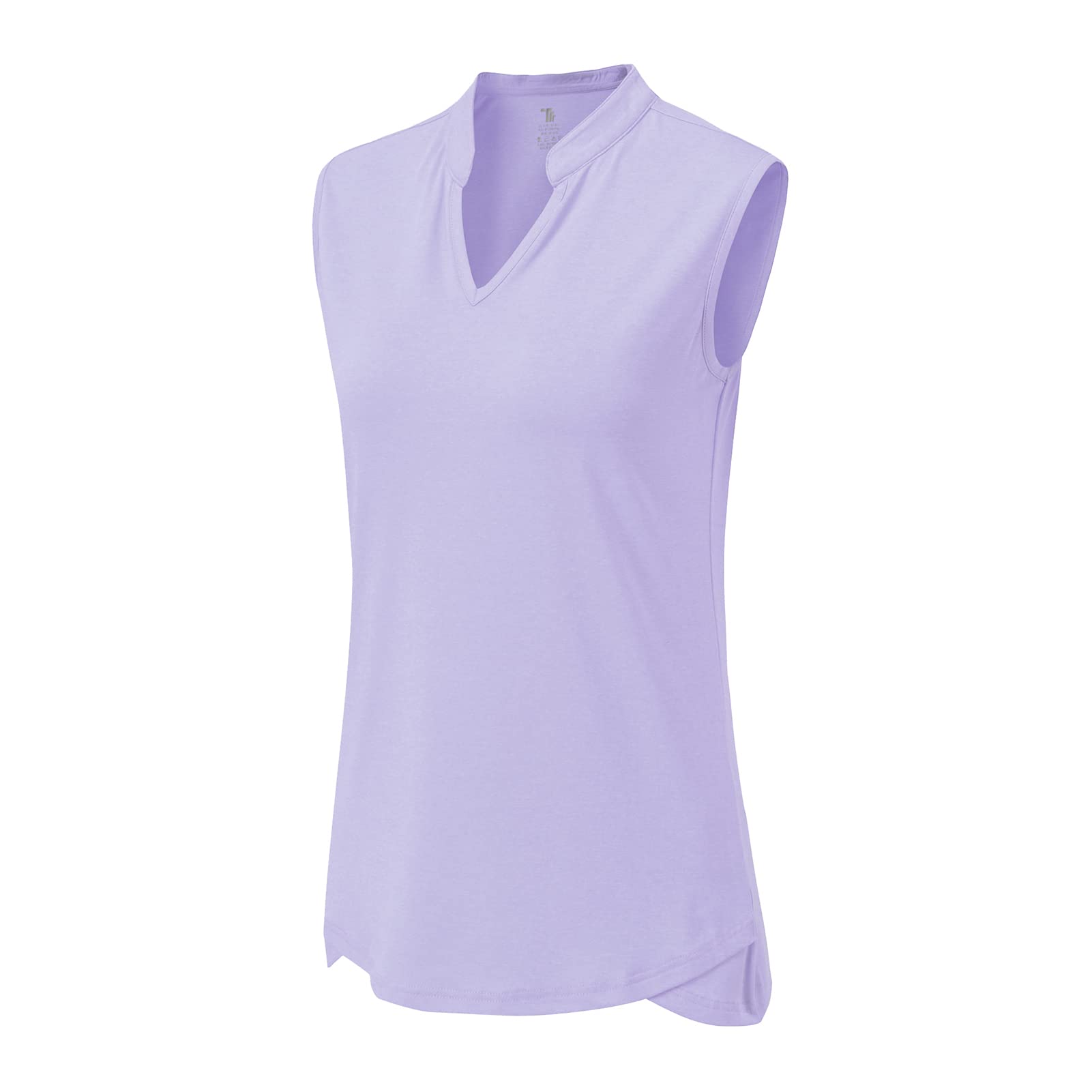 BASUDAM Women's Sleeveless Golf Polo Shirts V-Neck Collarless Tennis Running T-Shirts Quick Dry