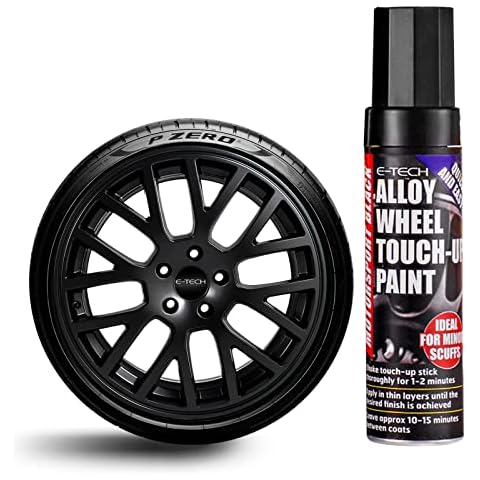 E-TECH Motorsport Black Car Alloy Wheel Professional Touch-Up Pen Stick Paint Cover